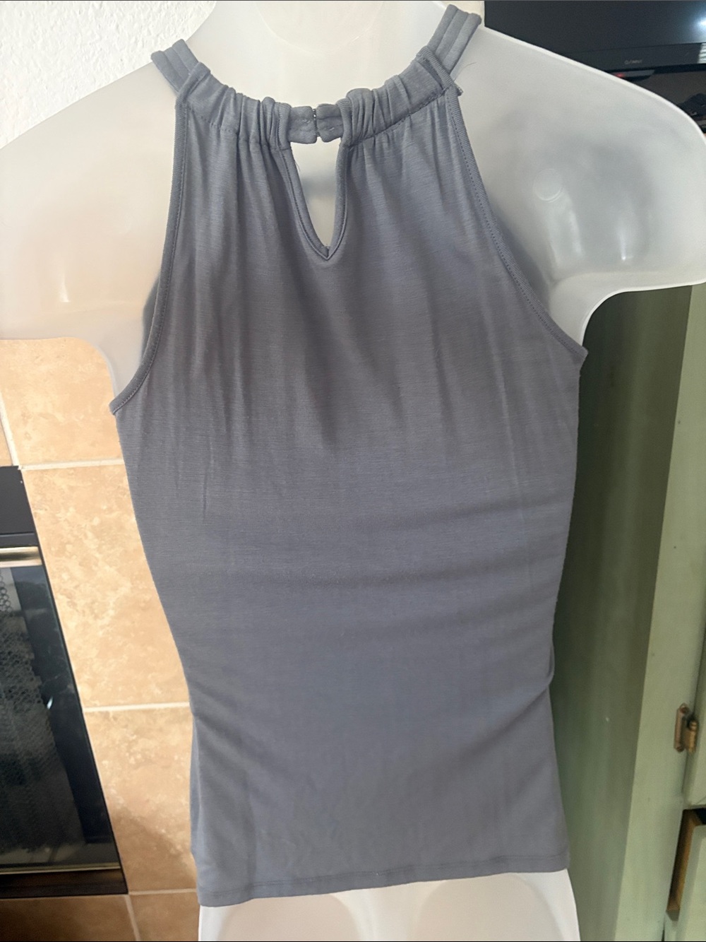 INC International Concepts Silver Sequin Halter Tank Top - Picture 2 of 5